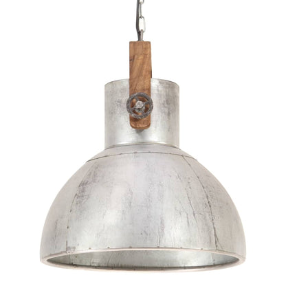 Industrial Hanging Lamp 25 W Silver Round 40 cm E27