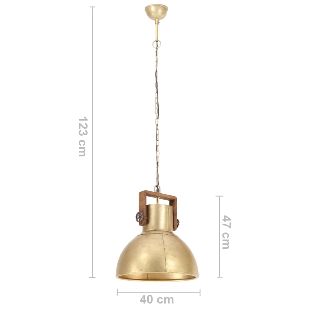 Industrial Hanging Lamp 25 W Brass Round 40 cm E27