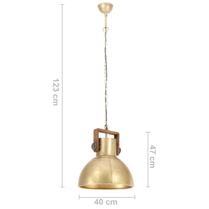 Industrial Hanging Lamp 25 W Brass Round 40 cm E27