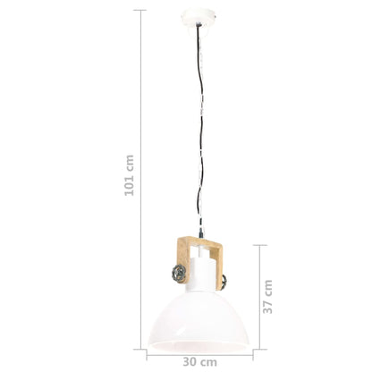 Industrial Hanging Lamp 25 W White Round 30 cm E27