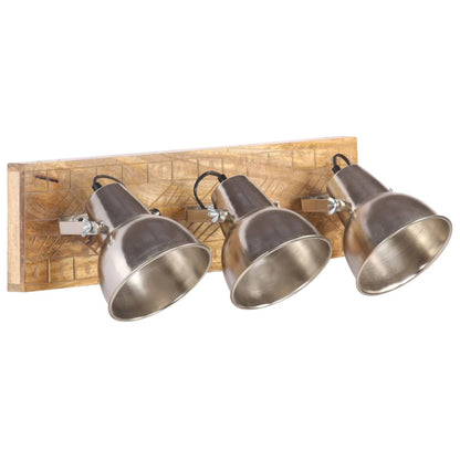 Industrial Wall Lamp Silver 70x23 cm E27 Mango Wood