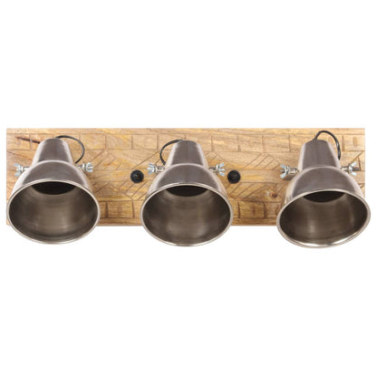 Industrial Wall Lamp Silver 70x23 cm E27 Mango Wood