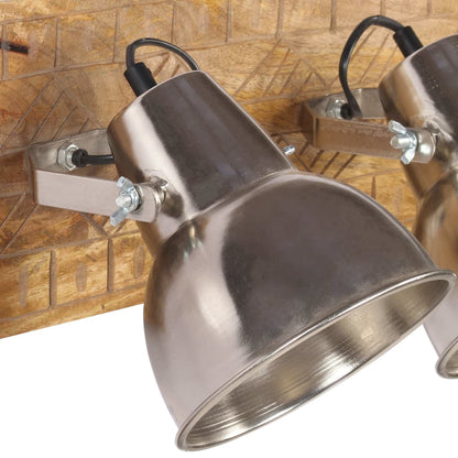 Industrial Wall Lamp Silver 70x23 cm E27 Mango Wood