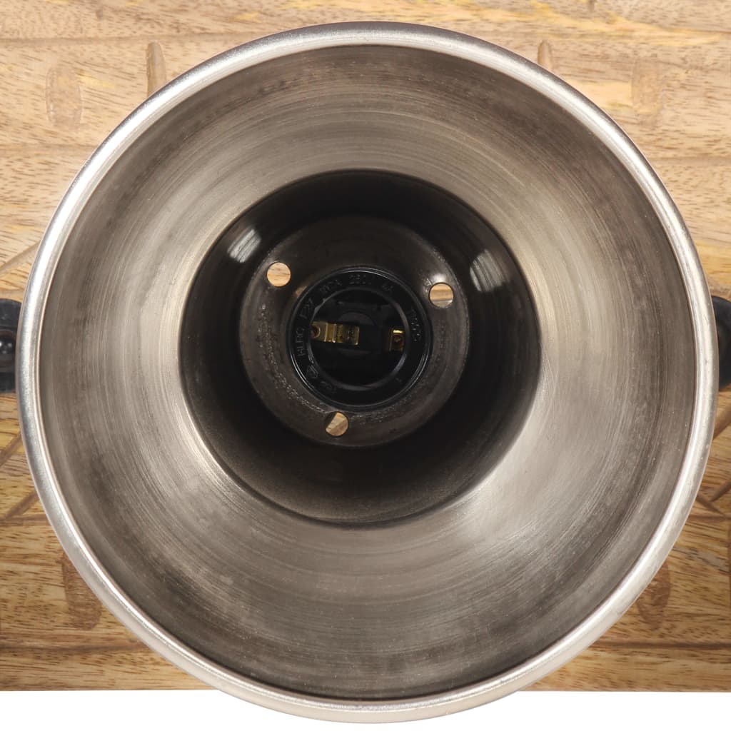 Industrial Wall Lamp Silver 70x23 cm E27 Mango Wood