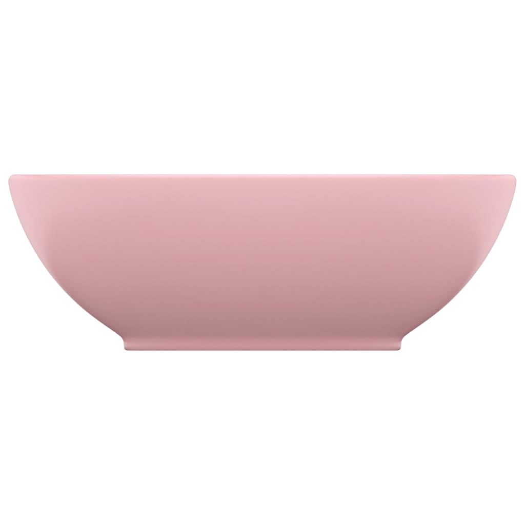 Luxury Basin Oval-shaped Matt Pink 40x33 cm Ceramic
