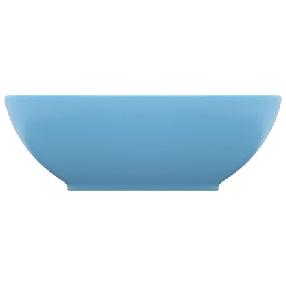 Luxury Basin Oval-shaped Matt Light Blue 40x33 cm Ceramic