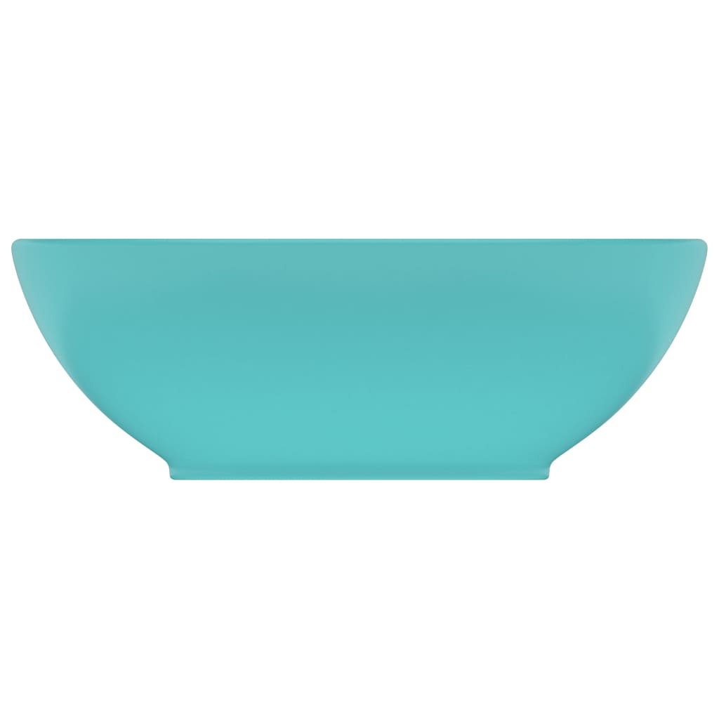 Luxury Basin Oval-shaped Matt Light Green 40x33 cm Ceramic