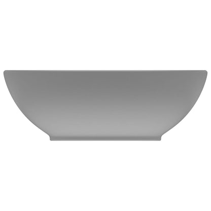 Luxury Basin Oval-shaped Matt Light Grey 40x33 cm Ceramic