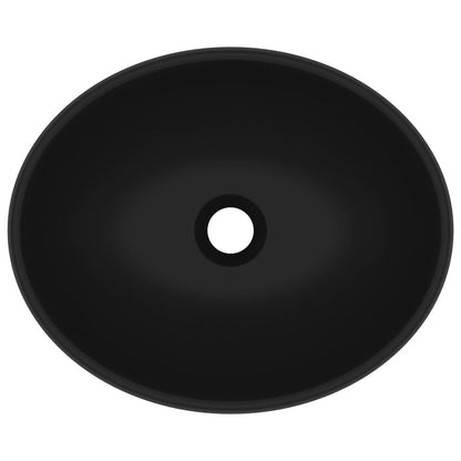 Luxury Basin Oval-shaped Matt Black 40x33 cm Ceramic