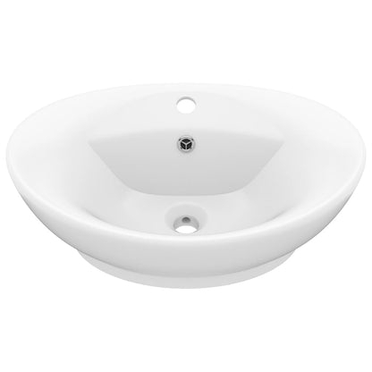 Luxury Basin Overflow Oval Matt White 58.5x39 cm Ceramic