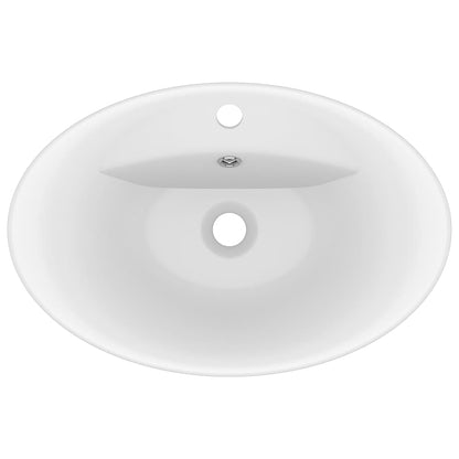 Luxury Basin Overflow Oval Matt White 58.5x39 cm Ceramic