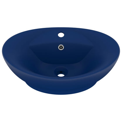 Luxury Basin Overflow Oval Matt Dark Blue 58.5x39 cm Ceramic