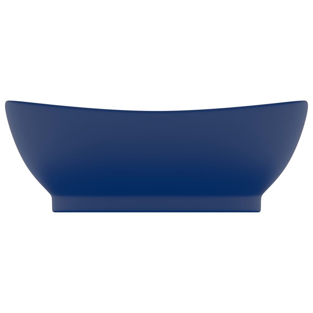 Luxury Basin Overflow Oval Matt Dark Blue 58.5x39 cm Ceramic
