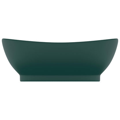 Luxury Basin Overflow Oval Matt Dark Green 58.5x39 cm Ceramic