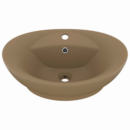 Luxury Basin Overflow Oval Matt Cream 58.5x39 cm Ceramic
