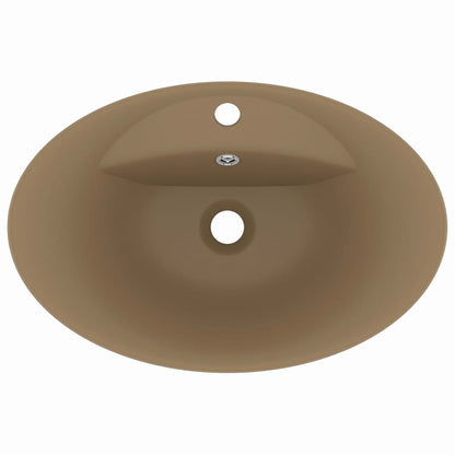 Luxury Basin Overflow Oval Matt Cream 58.5x39 cm Ceramic