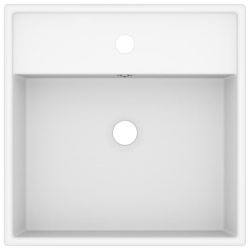 Luxury Basin Overflow Square Matt White 41x41 cm Ceramic