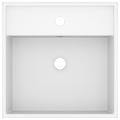 Luxury Basin Overflow Square Matt White 41x41 cm Ceramic