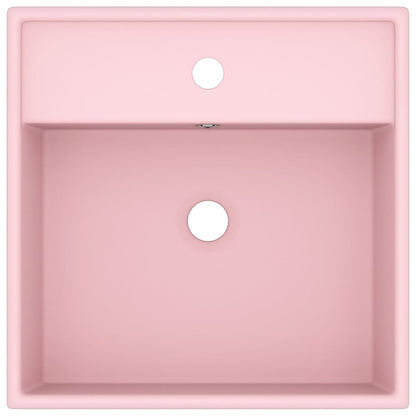 Luxury Basin Overflow Square Matt Pink 41x41 cm Ceramic