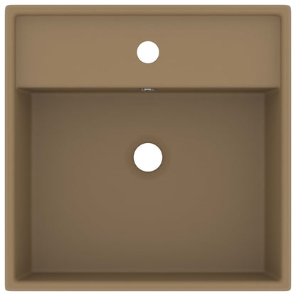 Luxury Basin Overflow Square Matt Cream 41x41 cm Ceramic