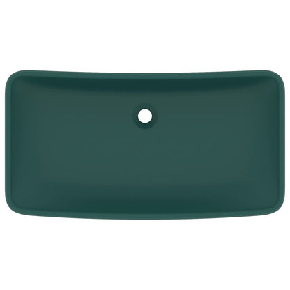 Luxury Basin Rectangular Matt Dark Green 71x38 cm Ceramic