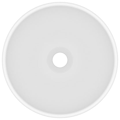 Luxury Bathroom Basin Round Matt White 32.5x14 cm Ceramic