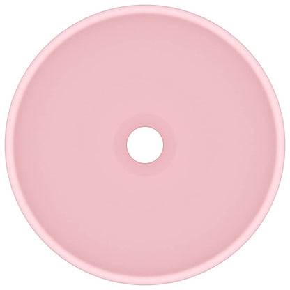 Luxury Bathroom Basin Round Matt Pink 32.5x14 cm Ceramic