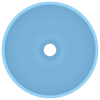Luxury Bathroom Basin Round Matt Light Blue 32.5x14 cm Ceramic