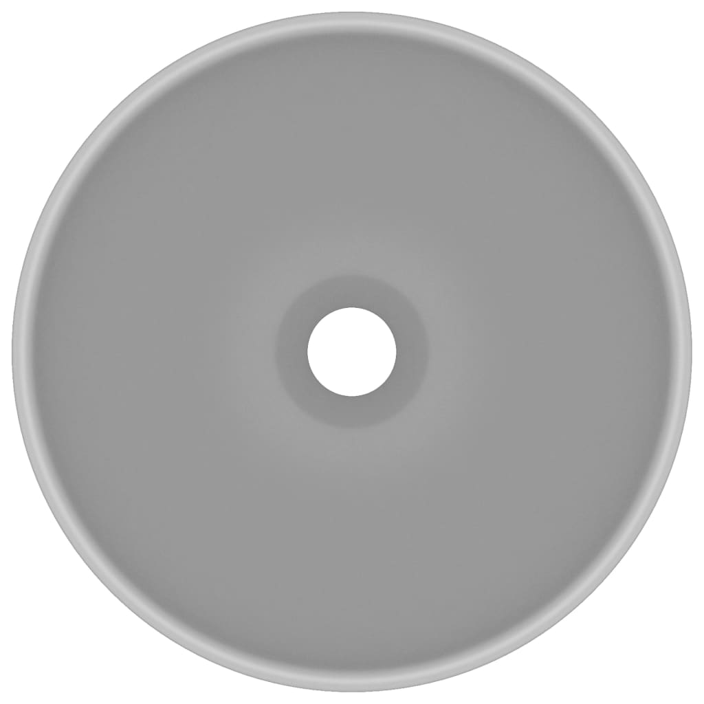 Luxury Bathroom Basin Round Matt Light Grey 32.5x14 cm Ceramic