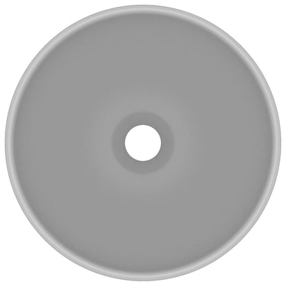 Luxury Bathroom Basin Round Matt Light Grey 32.5x14 cm Ceramic
