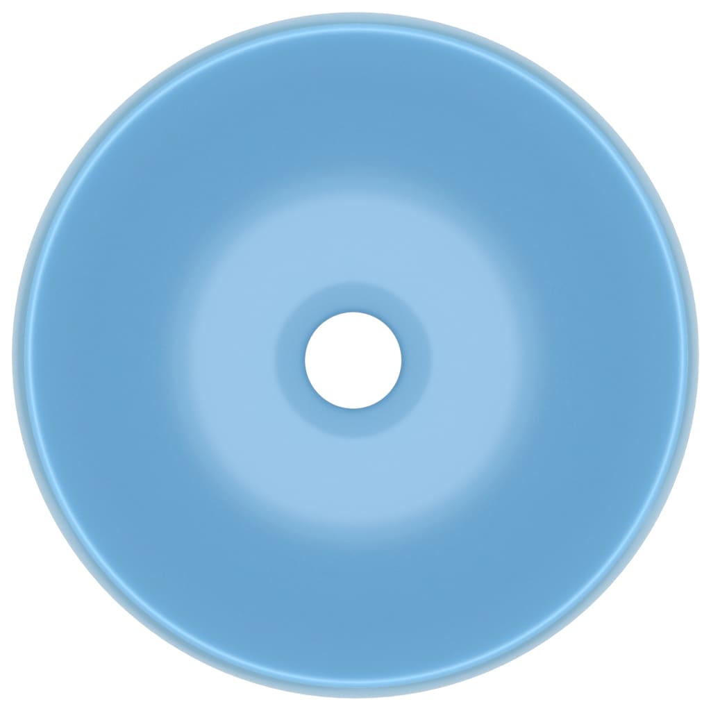 Luxury Wash Basin Round Matt Light Blue 40x15 cm Ceramic