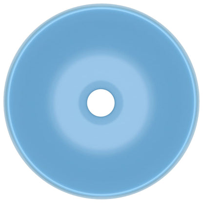 Luxury Wash Basin Round Matt Light Blue 40x15 cm Ceramic