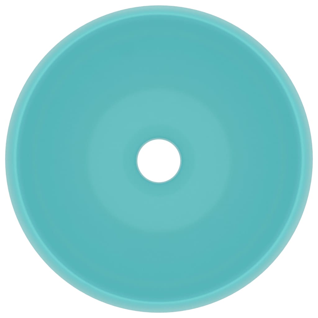 Luxury Wash Basin Round Matt Light Green 40x15 cm Ceramic