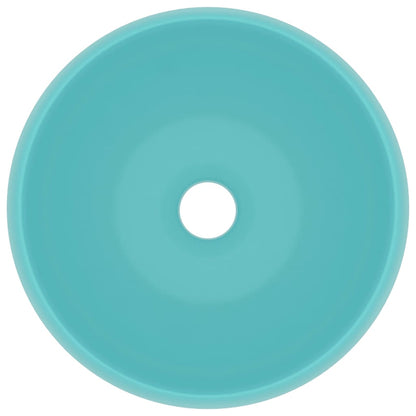 Luxury Wash Basin Round Matt Light Green 40x15 cm Ceramic