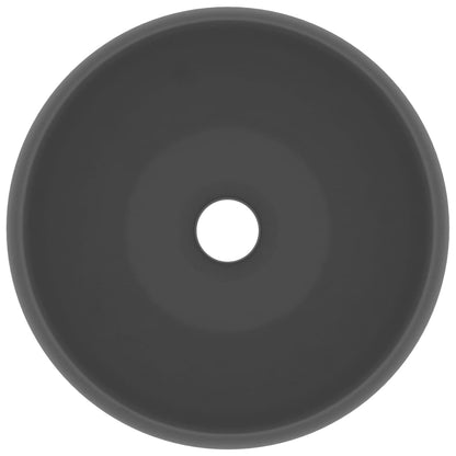 Luxury Wash Basin Round Matt Dark Grey 40x15 cm Ceramic
