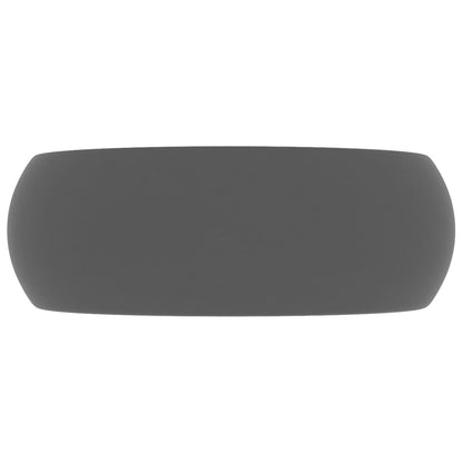 Luxury Wash Basin Round Matt Dark Grey 40x15 cm Ceramic