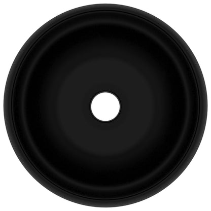 Luxury Wash Basin Round Matt Black 40x15 cm Ceramic