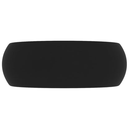 Luxury Wash Basin Round Matt Black 40x15 cm Ceramic