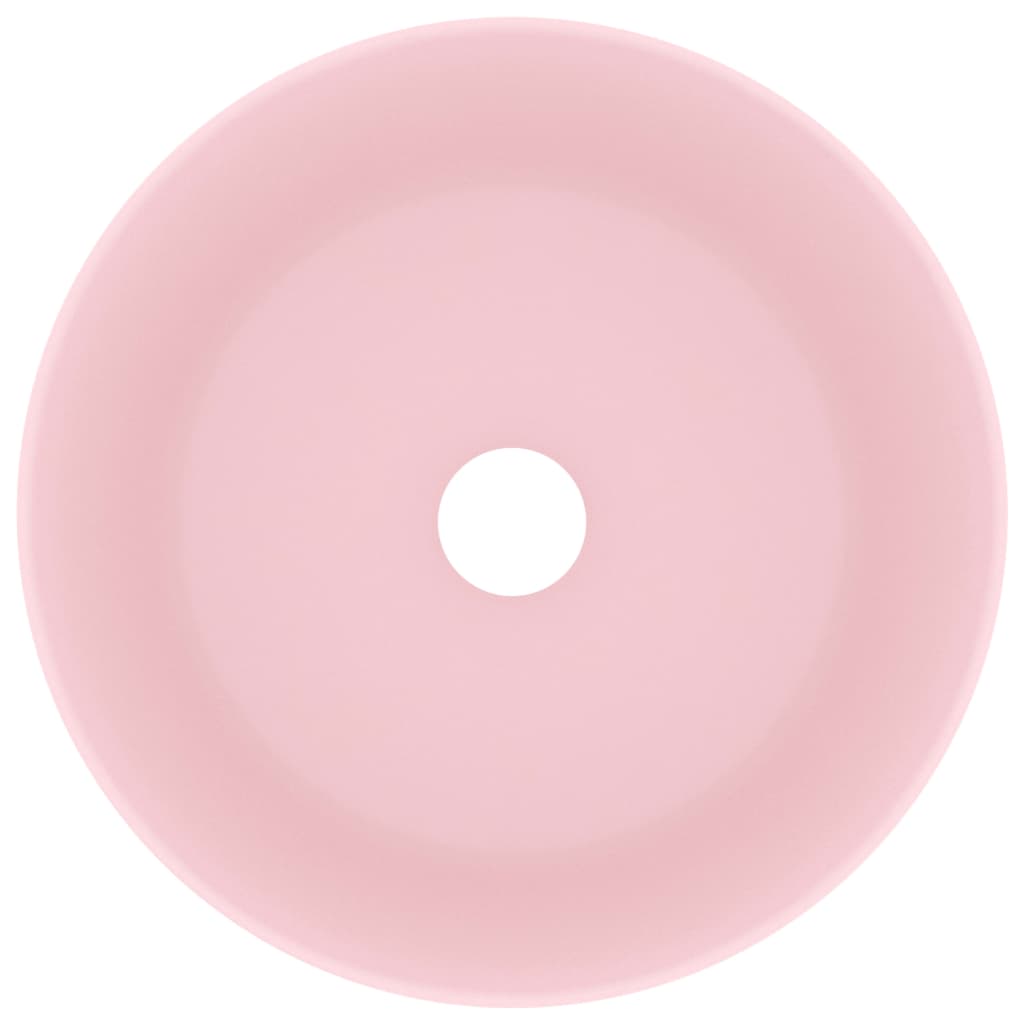 Luxury Wash Basin Round Matt Pink 40x15 cm Ceramic