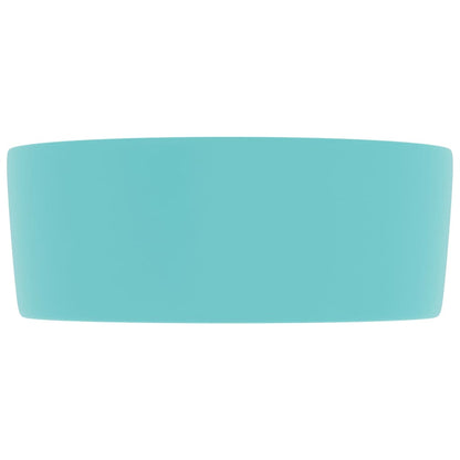 Luxury Wash Basin Round Matt Light Green 40x15 cm Ceramic