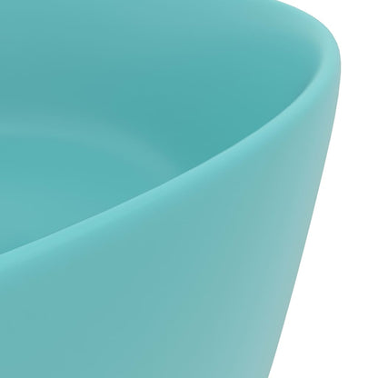 Luxury Wash Basin Round Matt Light Green 40x15 cm Ceramic