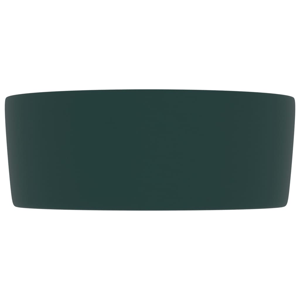 Luxury Wash Basin Round Matt Dark Green 40x15 cm Ceramic