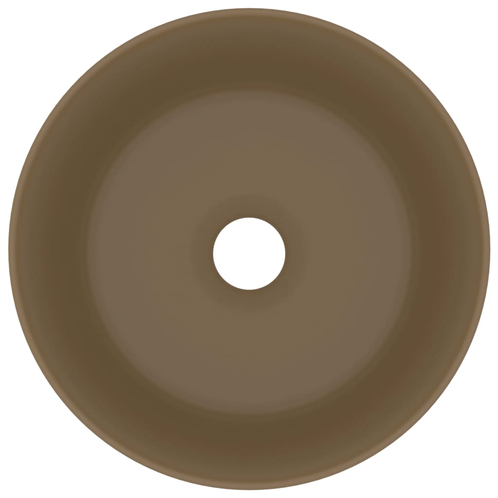 Luxury Wash Basin Round Matt Cream 40x15 cm Ceramic