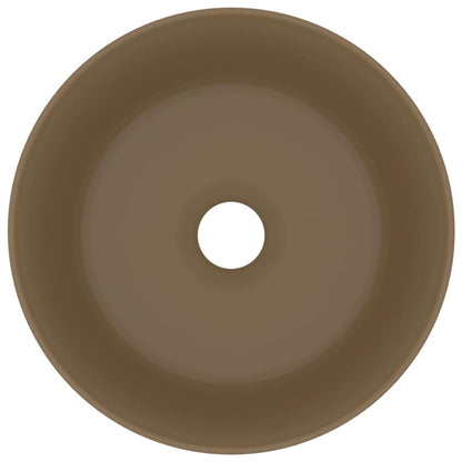 Luxury Wash Basin Round Matt Cream 40x15 cm Ceramic