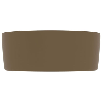 Luxury Wash Basin Round Matt Cream 40x15 cm Ceramic