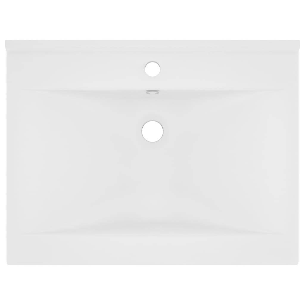 Luxury Basin with Faucet Hole Matt White 60x46 cm Ceramic