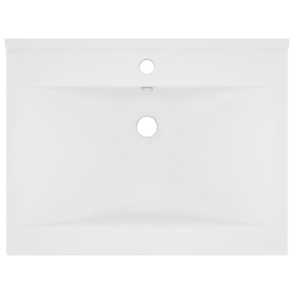 Luxury Basin with Faucet Hole Matt White 60x46 cm Ceramic
