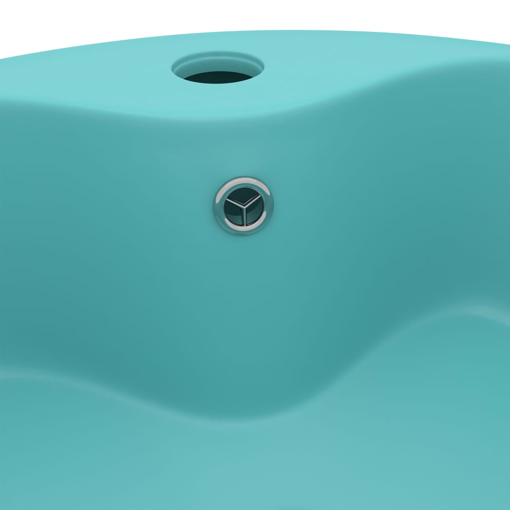 Luxury Wash Basin with Overflow Matt Light Green 36x13 cm Ceramic
