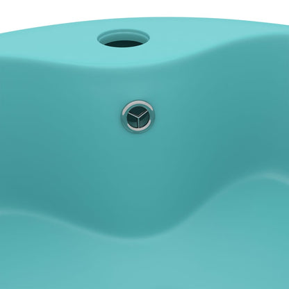 Luxury Wash Basin with Overflow Matt Light Green 36x13 cm Ceramic