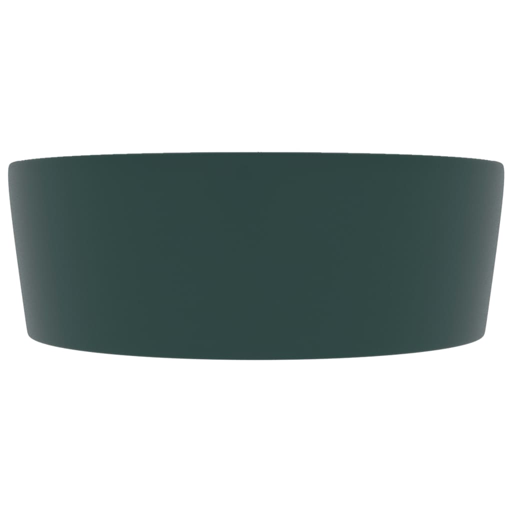 Luxury Wash Basin with Overflow Matt Dark Green 36x13 cm Ceramic